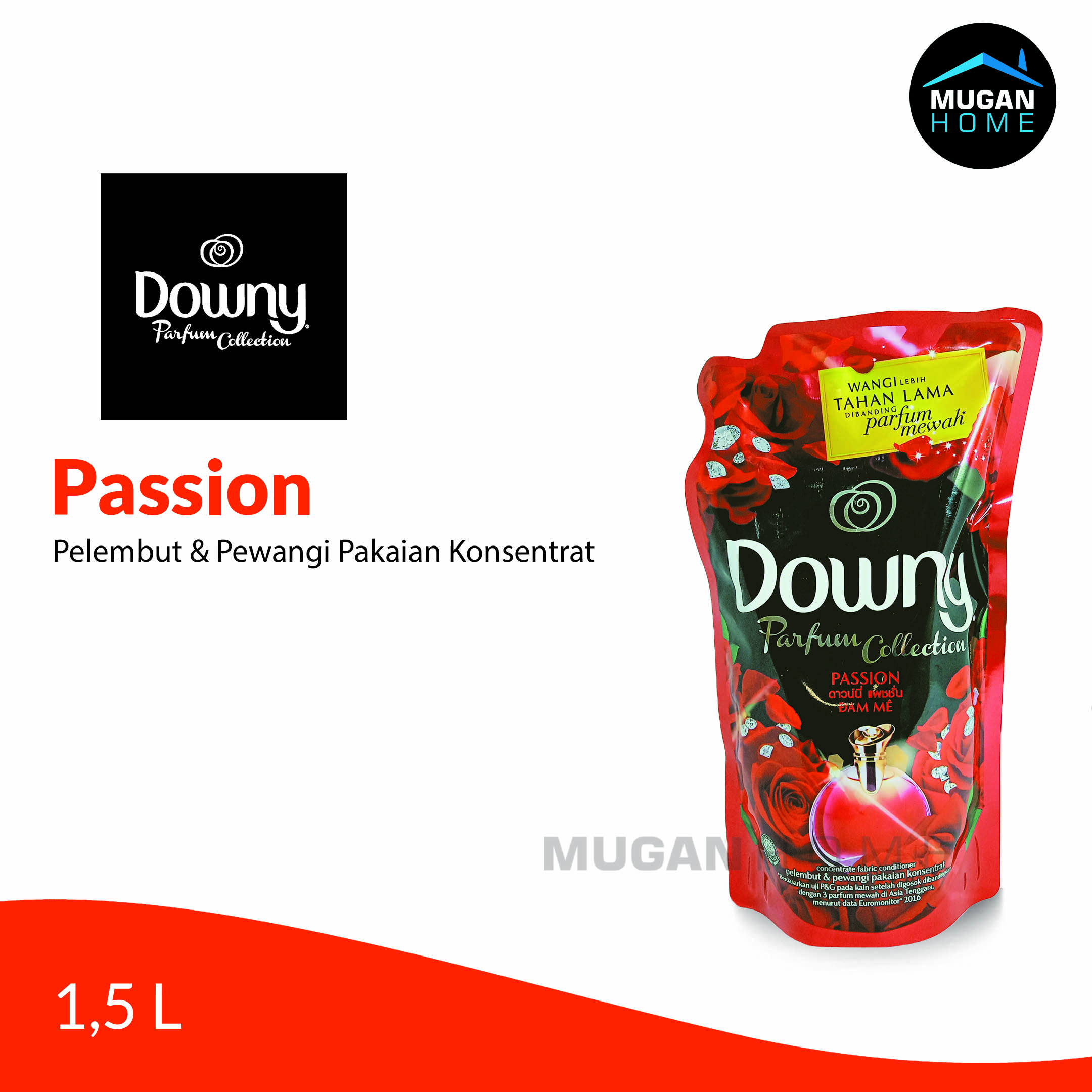 DOWNY PARFUM COLLECTION PELEMBUT PAKAIAN 1.5L PASSION REFILL POUCH