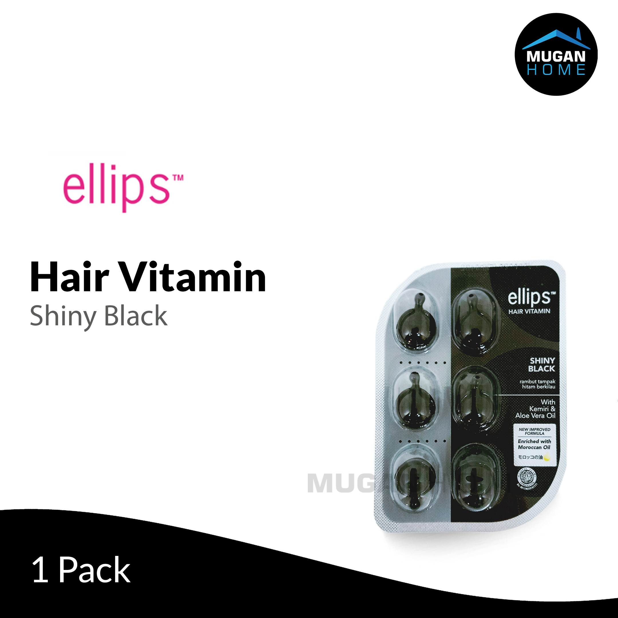 ELLIPS HAIR VITAMIN BLISTER 6 CAPSULE SHINY BLACK