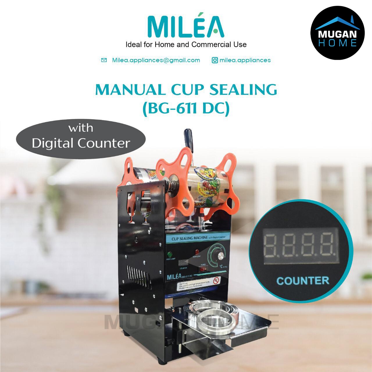 MILEA MANUAL CUP SEALING DIGITAL COUNTER BG-611DC