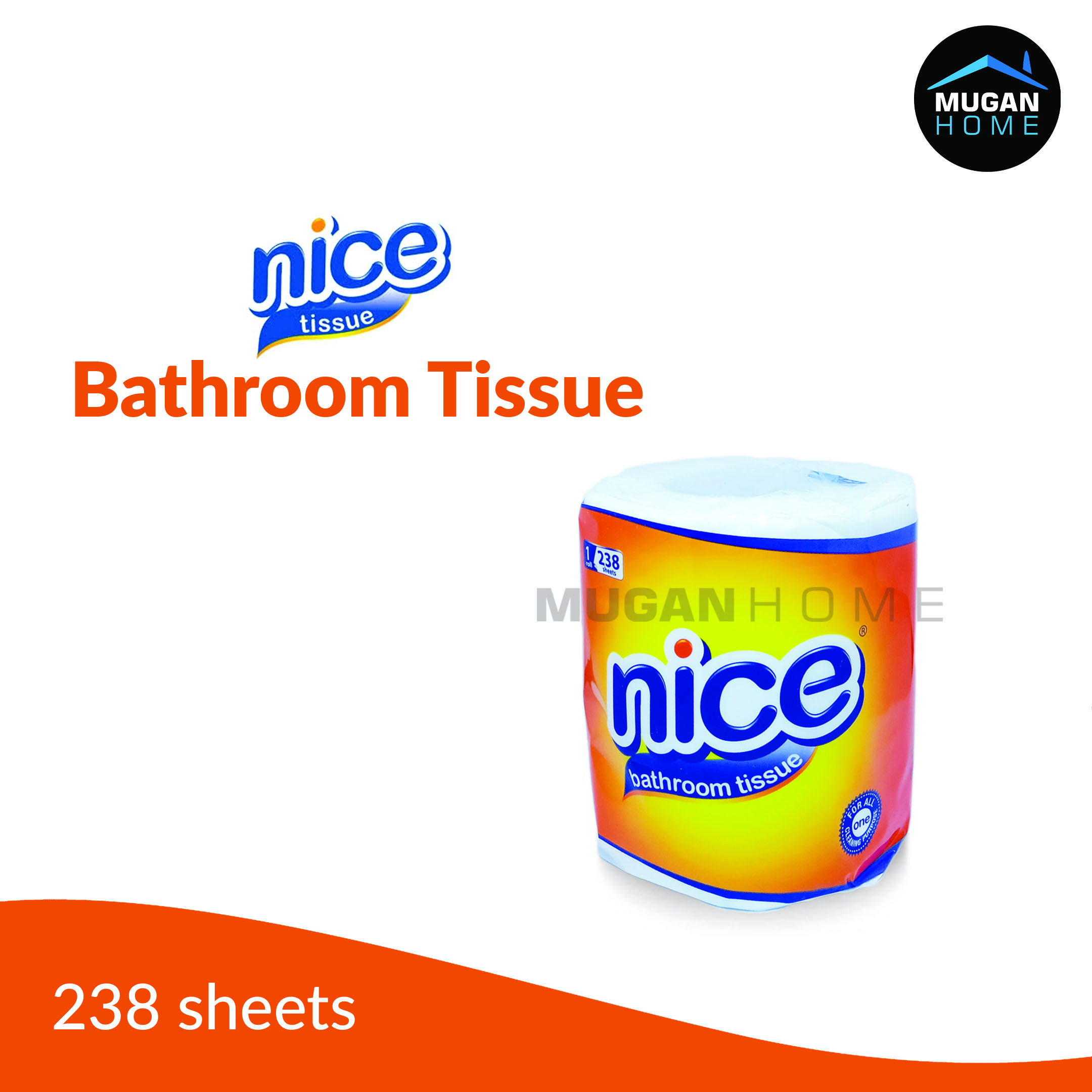 NICE  TOILET CORE NON EMBOSS 238 SHEETS 1 ROLL